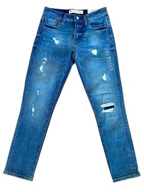 Gap Best Girlfriend jeans NWT blue ripped distressed stretchy denim mid rise 24